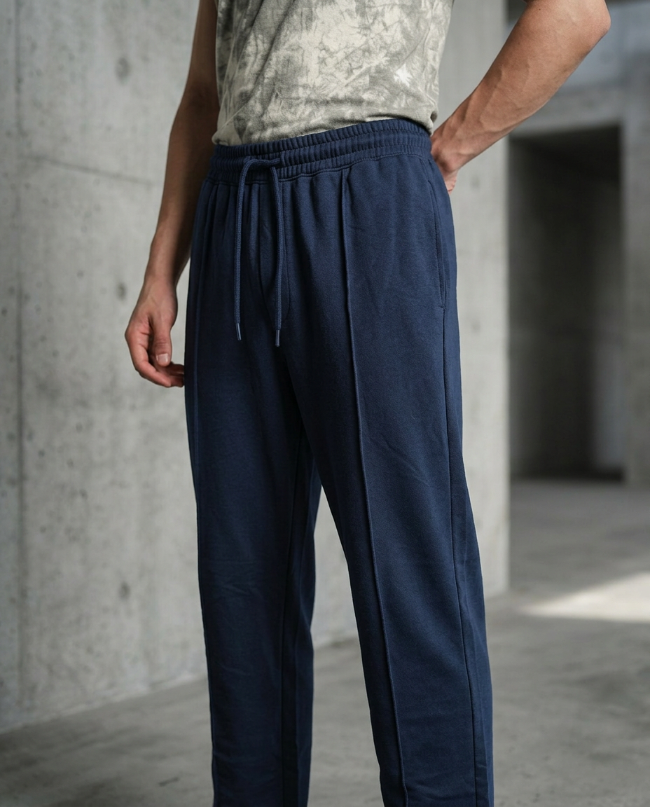 Navy Blue Straight Fit Trouser