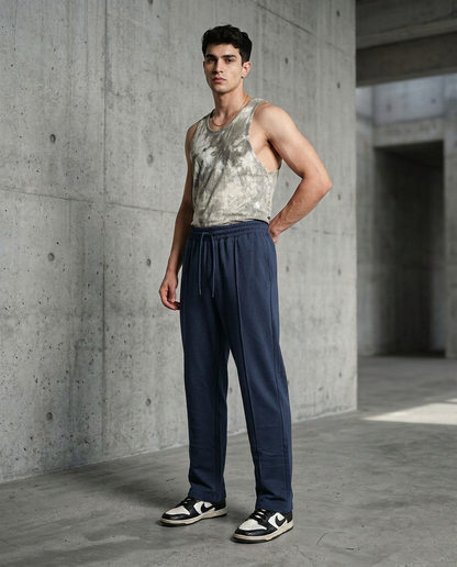 Navy Blue Straight Fit Trouser
