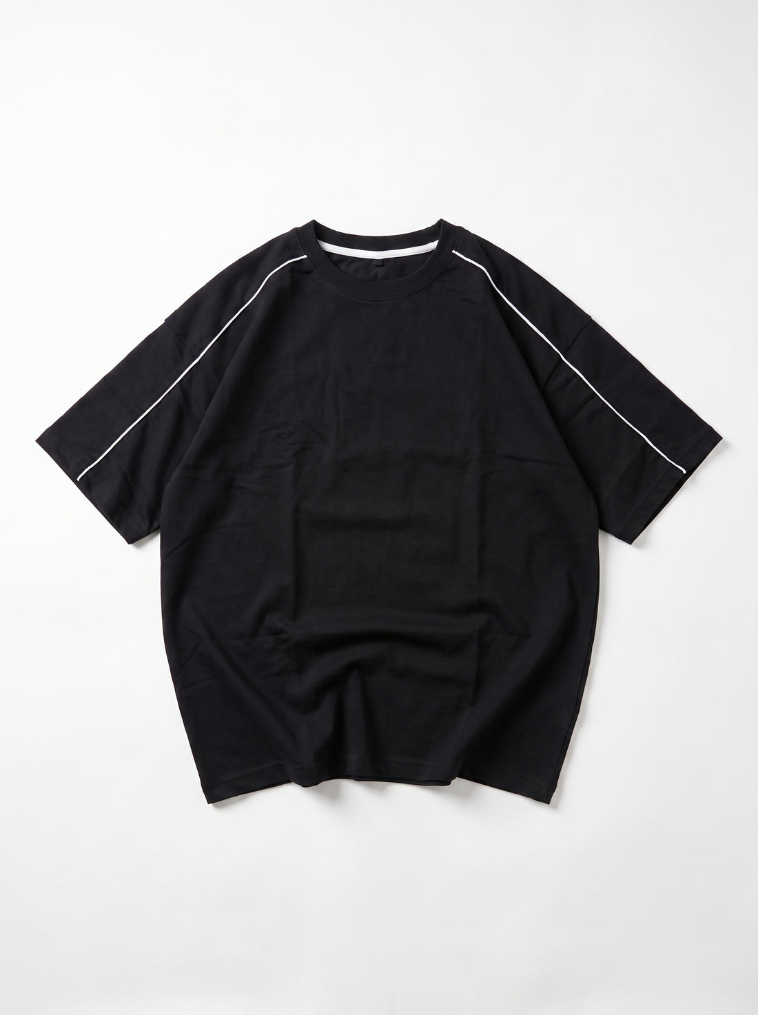 Black Piping Oversized T-Shirt