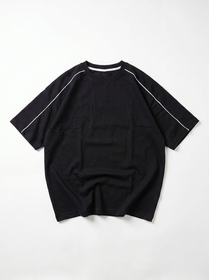 Black Piping Oversized T-Shirt
