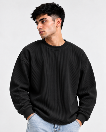 Oversize Knitted Sweaters - Black