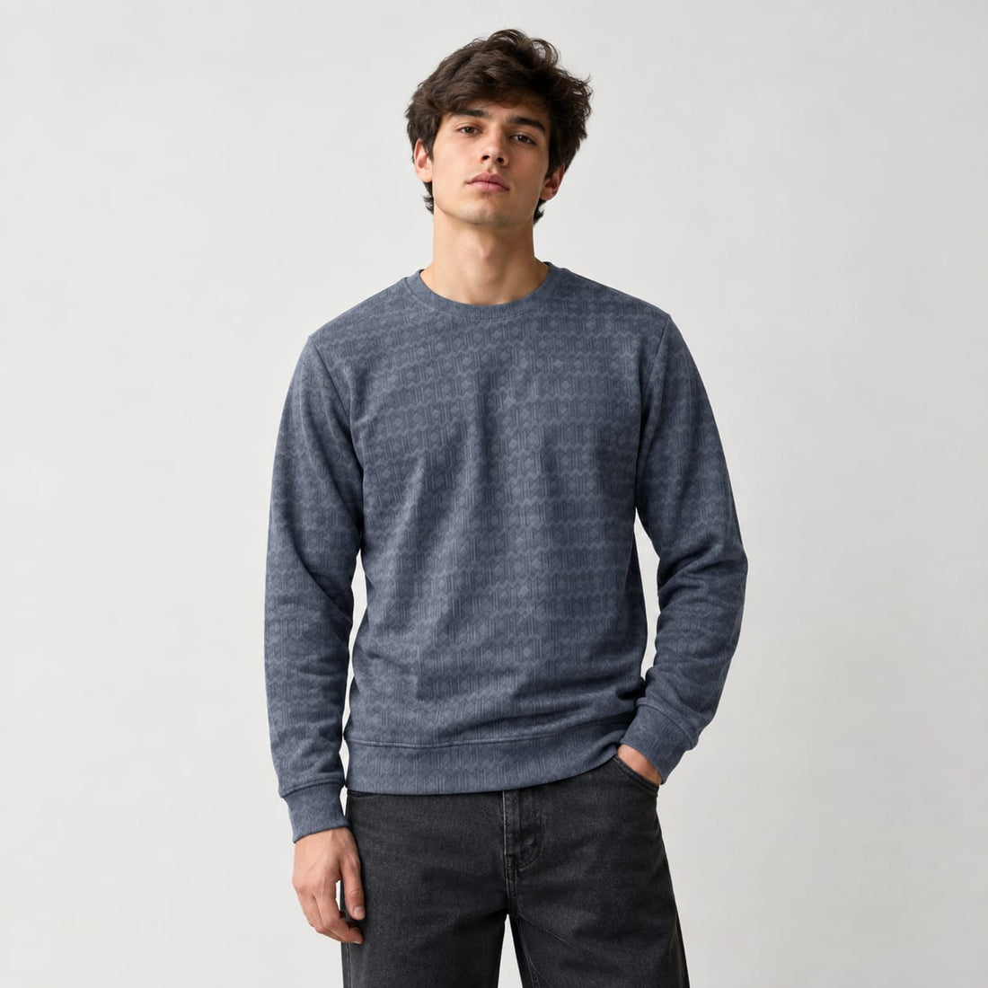 Denium Blue Stretch Textured F/S