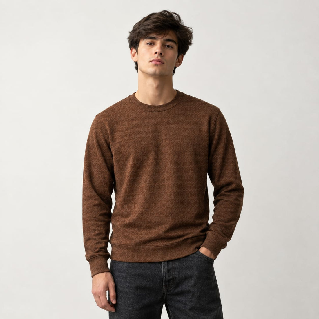 Brown Stretch Textured F/S