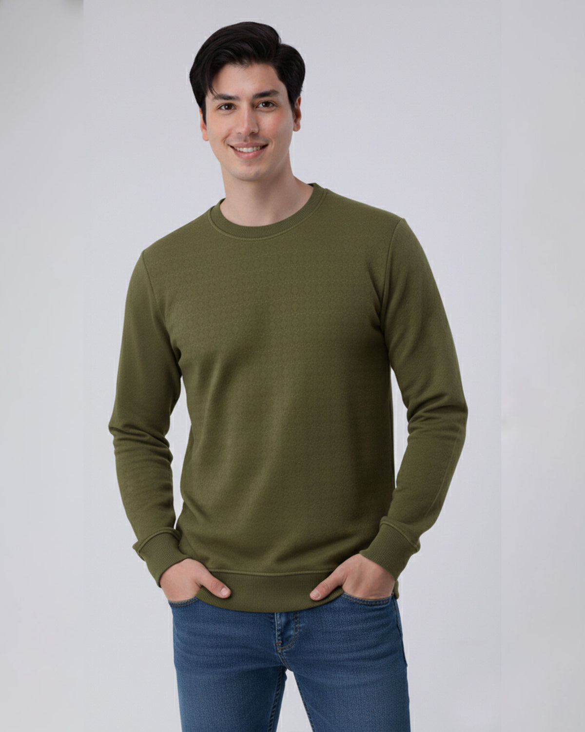 Olive Stretch Textured F/S
