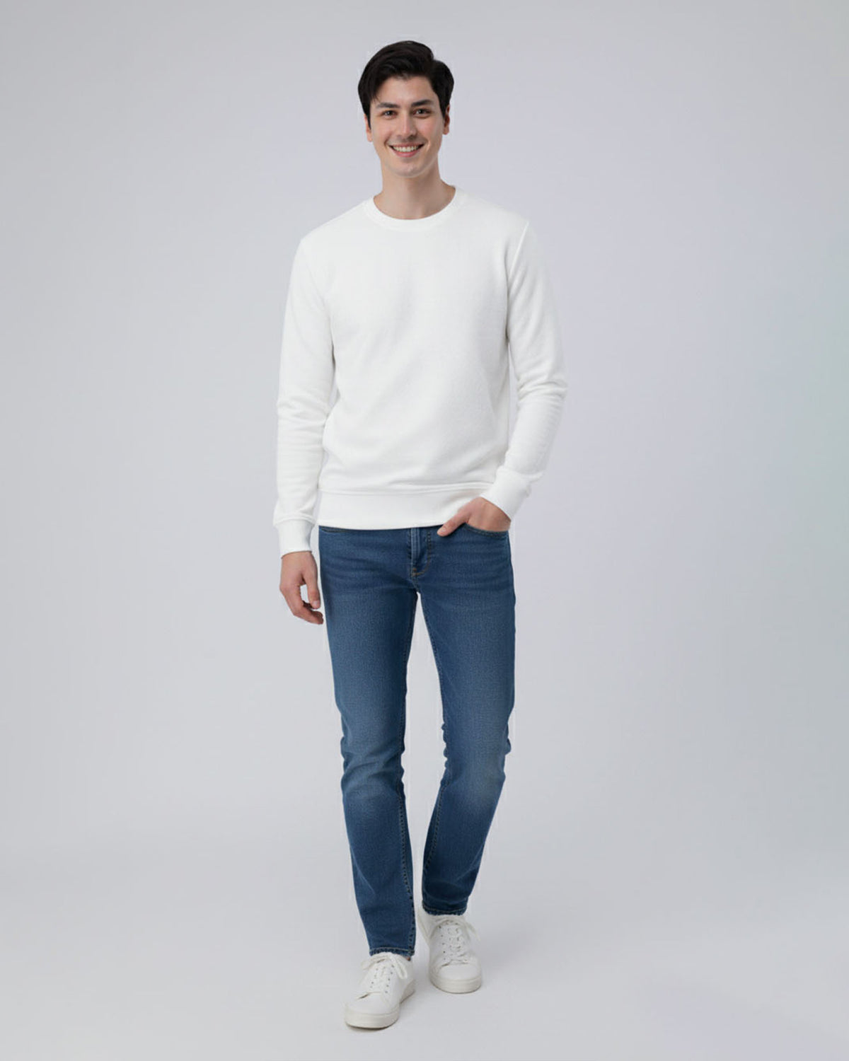 White Stretch Textured F/S