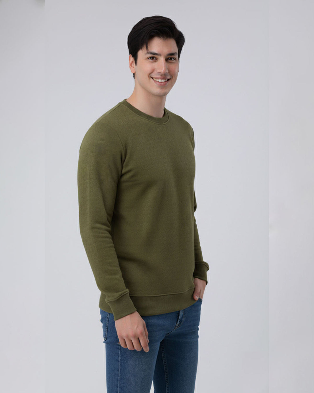 Olive Stretch Textured F/S