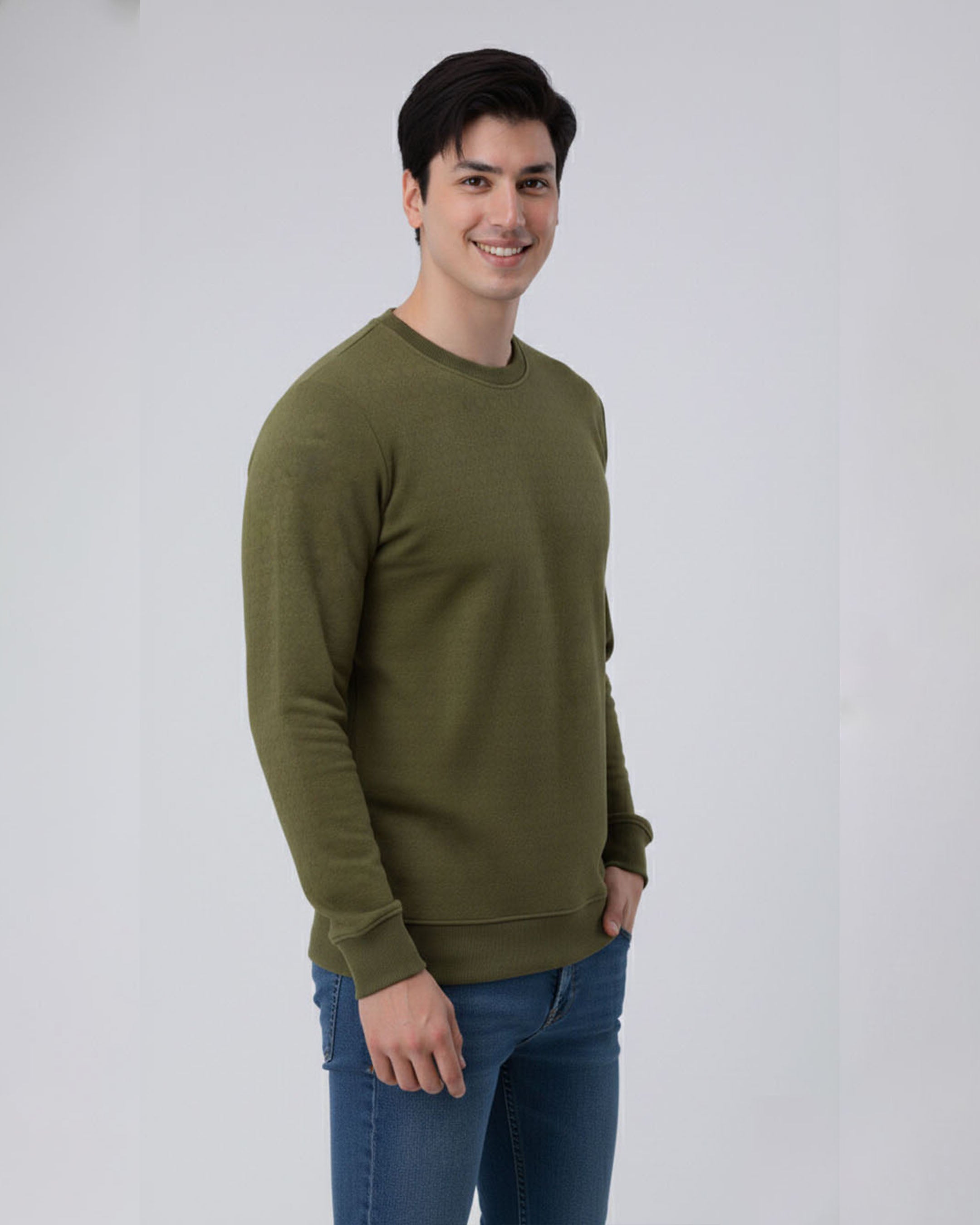 Olive Stretch Textured F/S