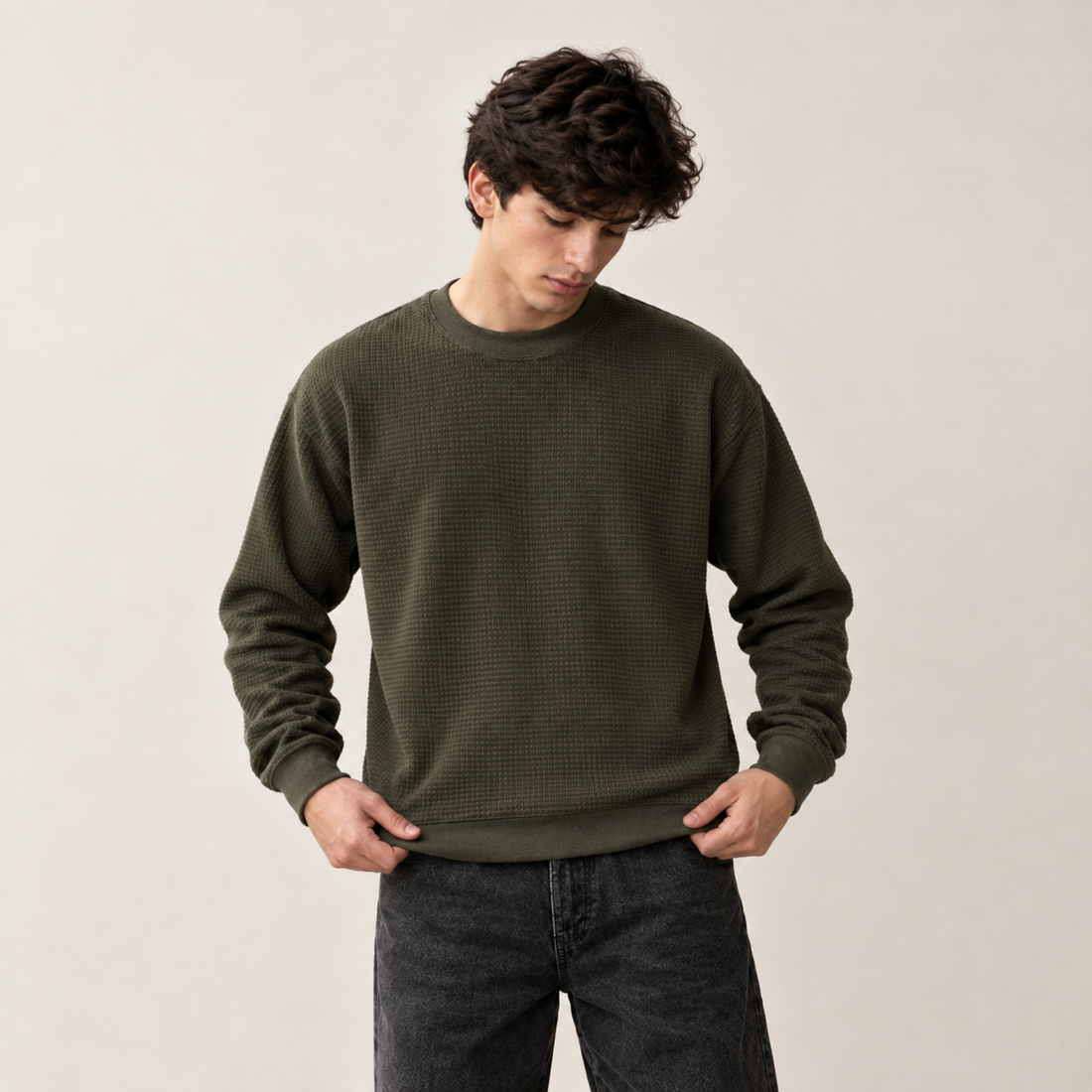 Dark Olive Winter Sweatshirt