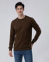 Brown Stretch Textured Sweatshirt