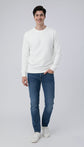White Textured Sweatshirt