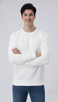 White Textured Sweatshirt